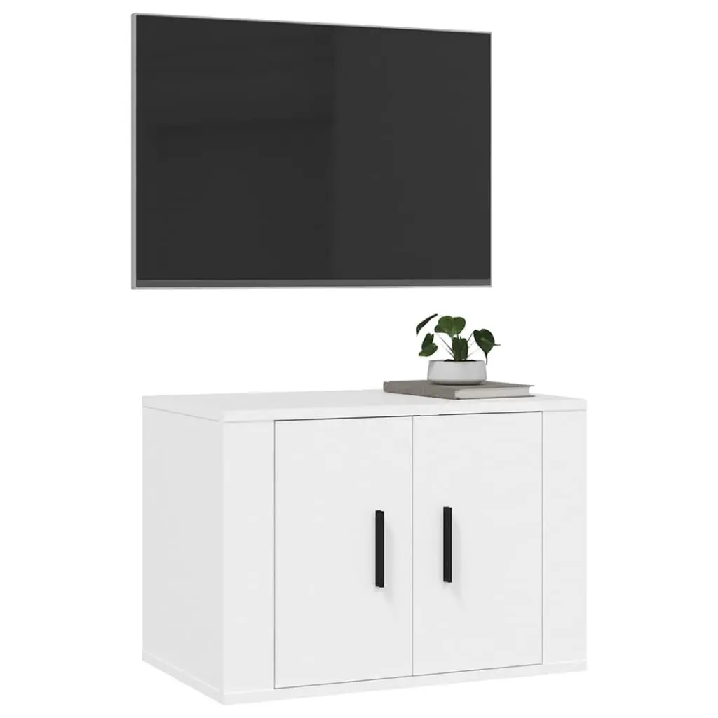 Wall Mounted TV Cabinet Media Storage Unit 57 x 34.5 x 40 cm White
