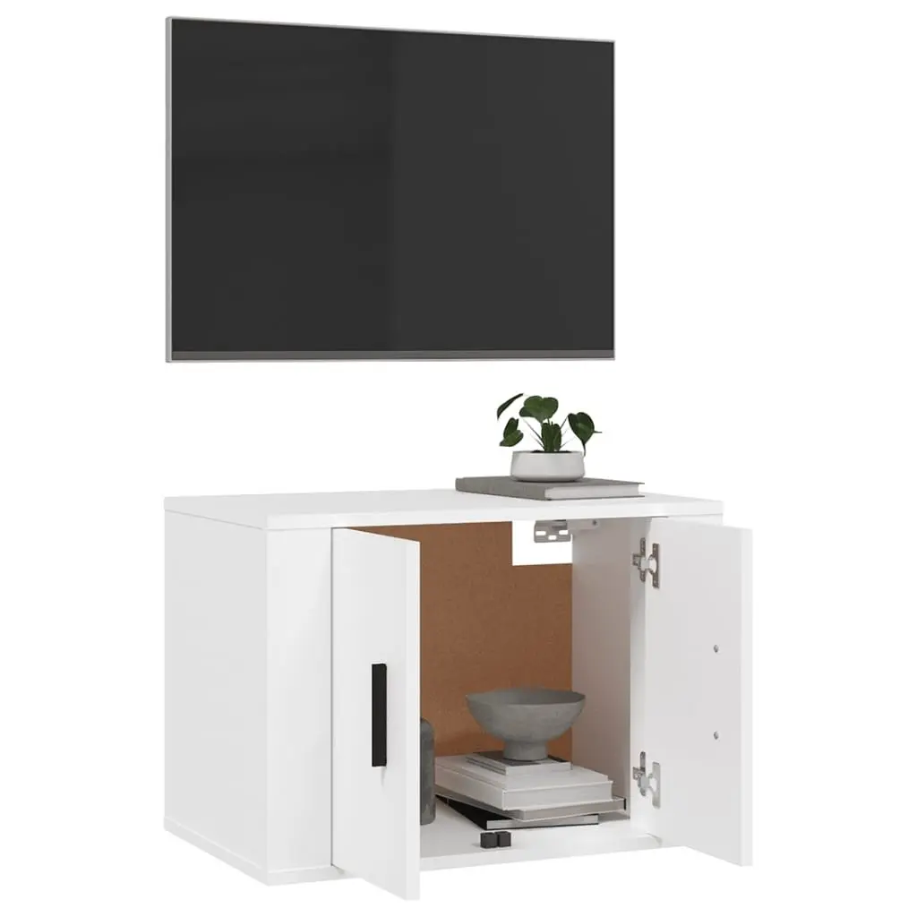 Wall Mounted TV Cabinet Media Storage Unit 57 x 34.5 x 40 cm White
