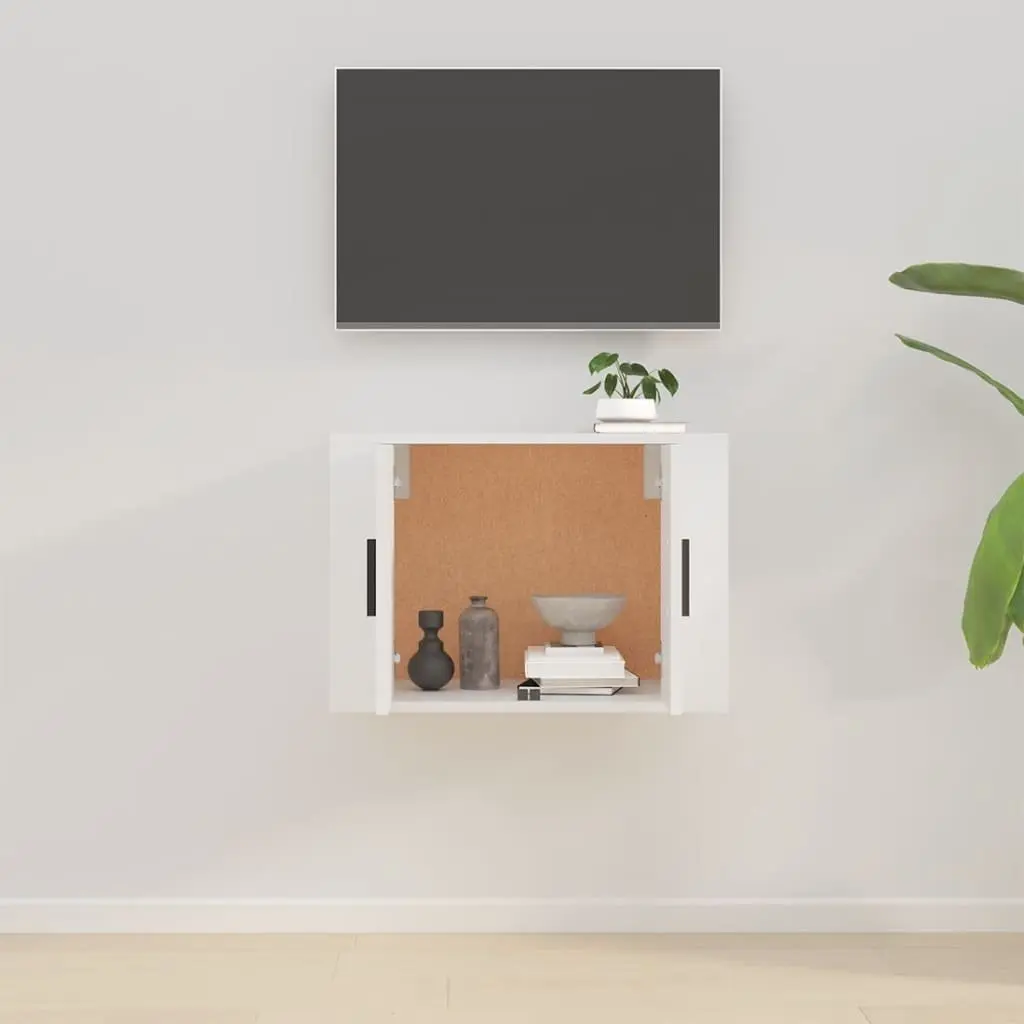 Wall Mounted TV Cabinet Media Storage Unit 57 x 34.5 x 40 cm White