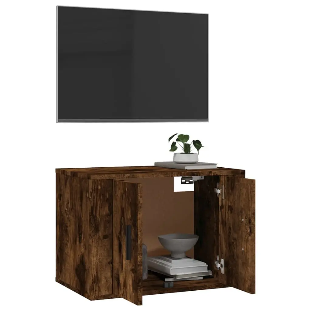 Wall Mounted TV Cabinet Storage Unit 57x34.5x40cm Brown Engineered Wood