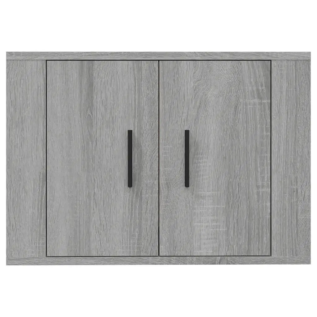 Wall Mounted TV Cabinet Grey Storage Unit Media Shelving Compartment
