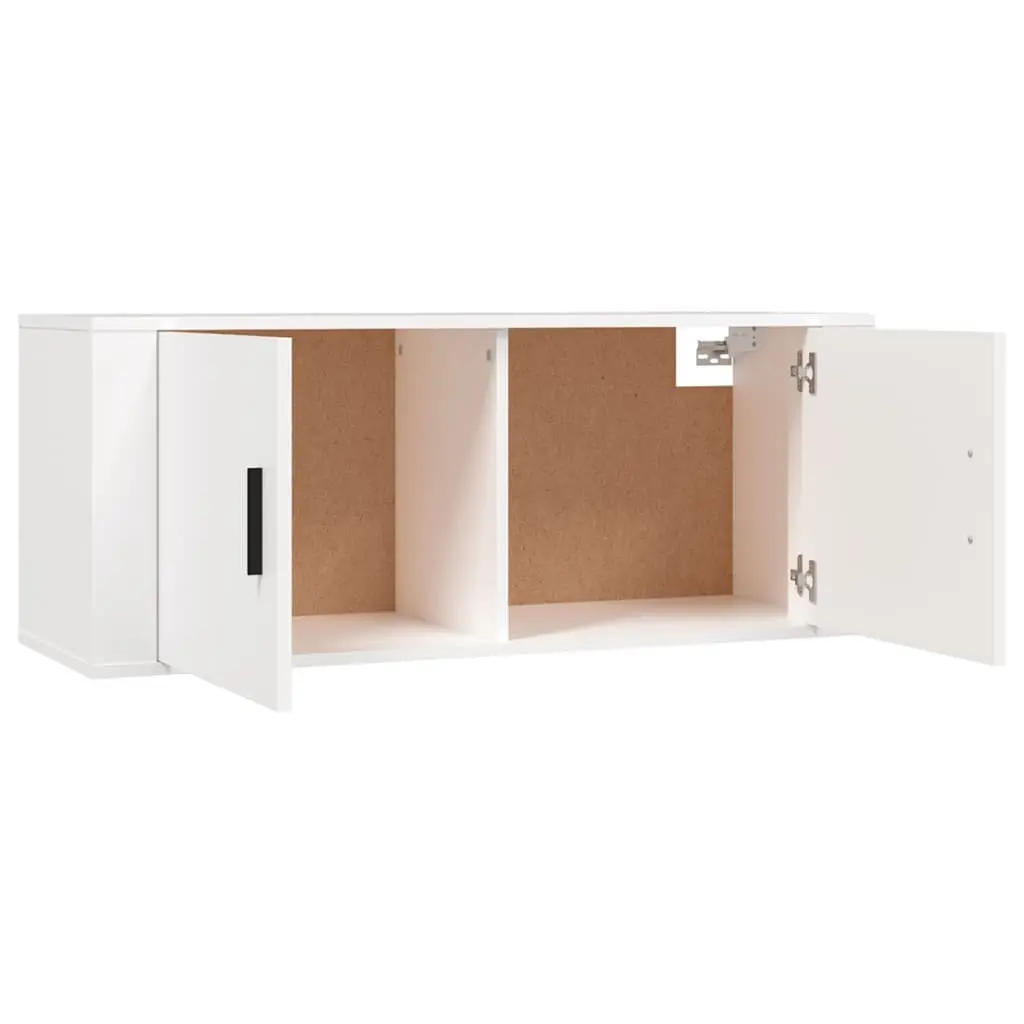 Wall Mounted TV Cabinet Media Storage Unit 100x34.5x40 cm White