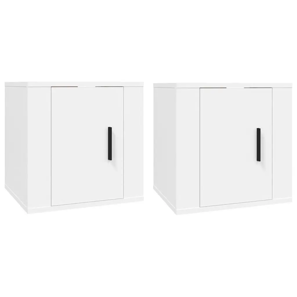 White Wall Mounted TV Cabinet with Storage