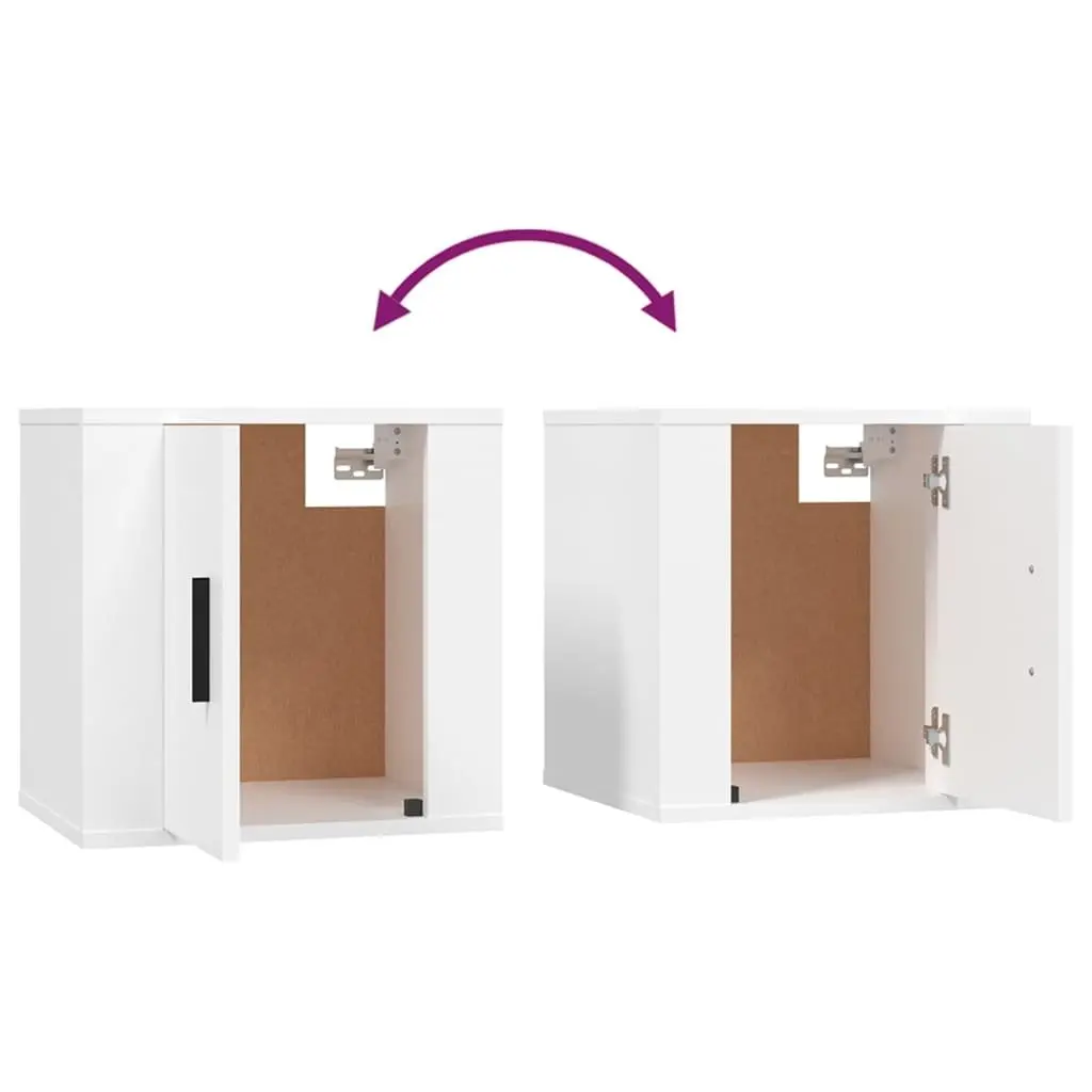White Wall Mounted TV Cabinet with Storage