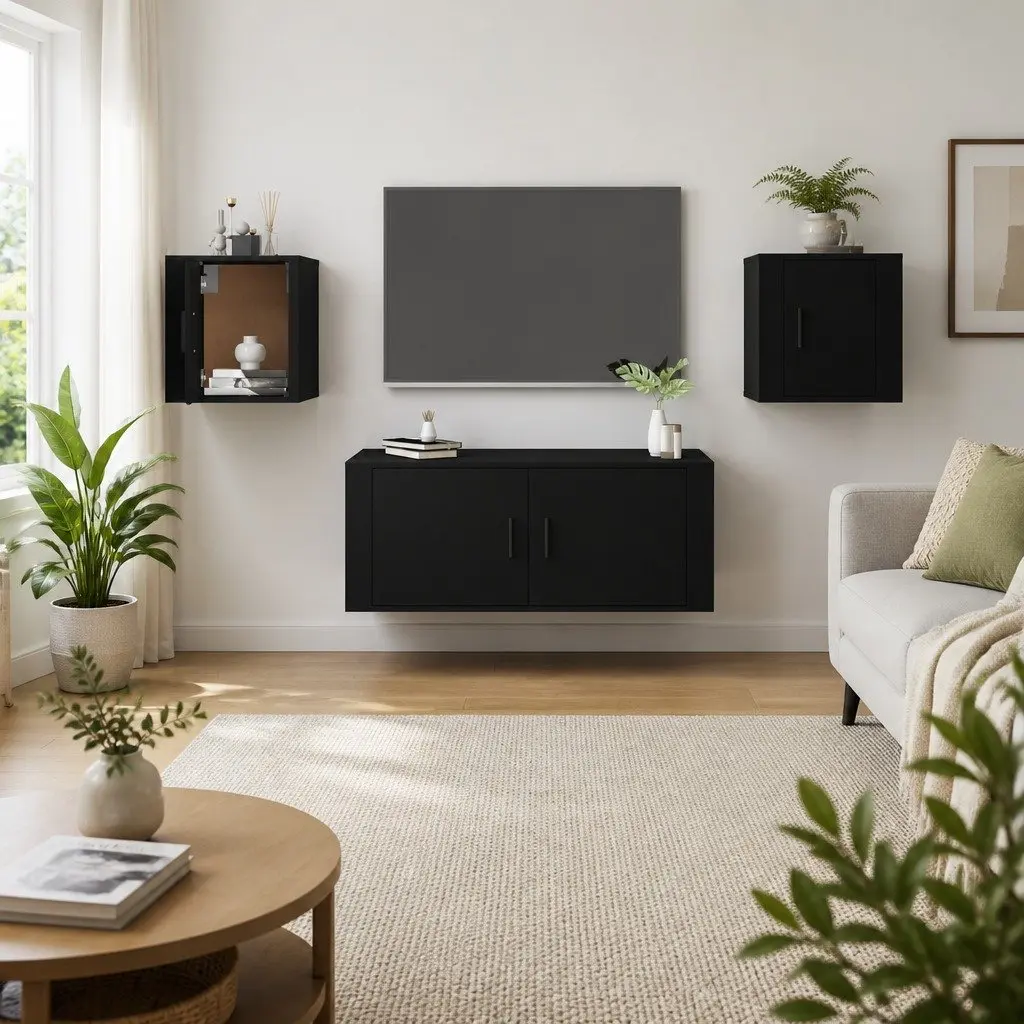 Black Storage Cabinet for TVs and More