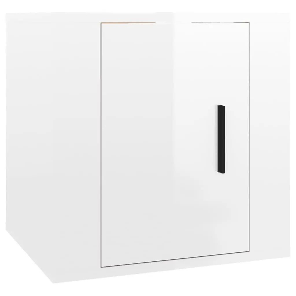 Wall Mounted TV Cabinet White 40x34.5x40cm High Gloss Storage Unit Media Display