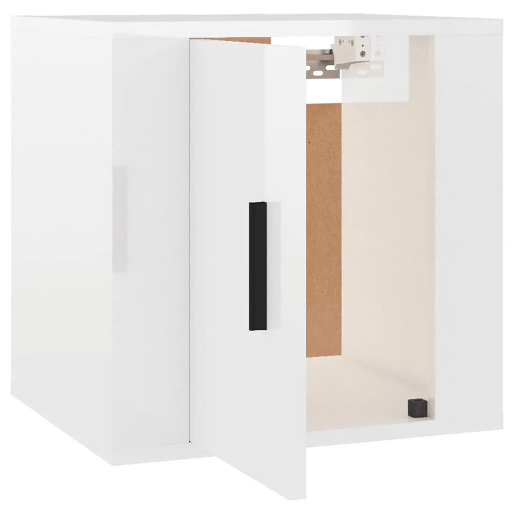 Wall Mounted TV Cabinet White 40x34.5x40cm High Gloss Storage Unit Media Display