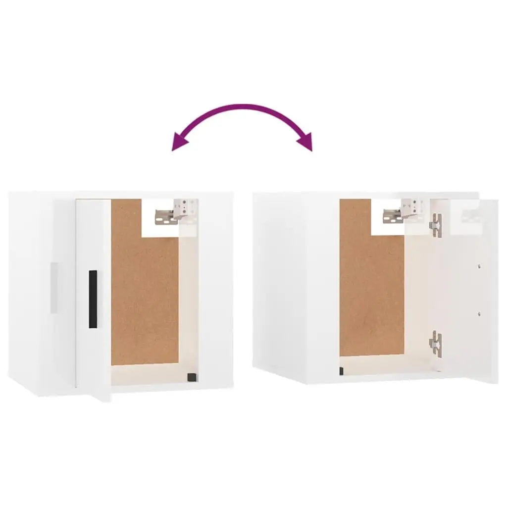 Wall Mounted TV Cabinet White 40x34.5x40cm High Gloss Storage Unit Media Display