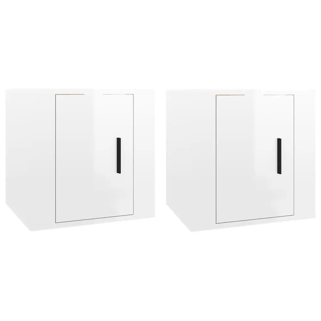Wall Mounted TV Cabinet Storage Unit 40x34.5x40 cm White High Gloss