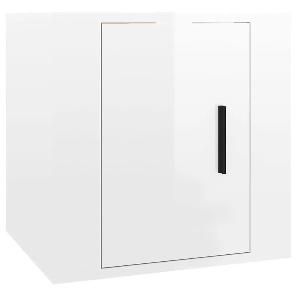 Wall Mounted TV Cabinet Storage Unit 40x34.5x40 cm White High Gloss