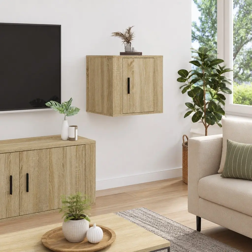 Wall Mounted TV Cabinet Media Storage Unit 40x34.5x40cm Brown