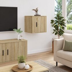Durable and Stylish Brown Wall Mounted TV Unit