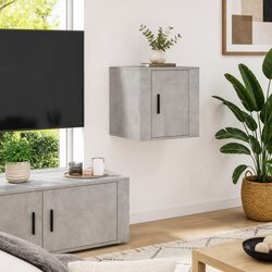 Durable Grey Floating TV Cabinet with Ample Storage