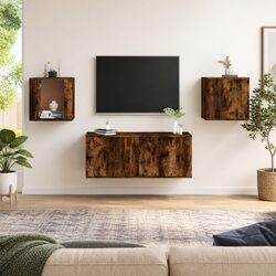 Warm and Practical Smoked Oak Media Storage Solution