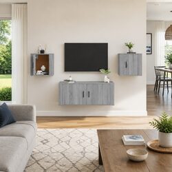 Reliable Grey Sonoma Wall Mounted TV Cabinet with Storage