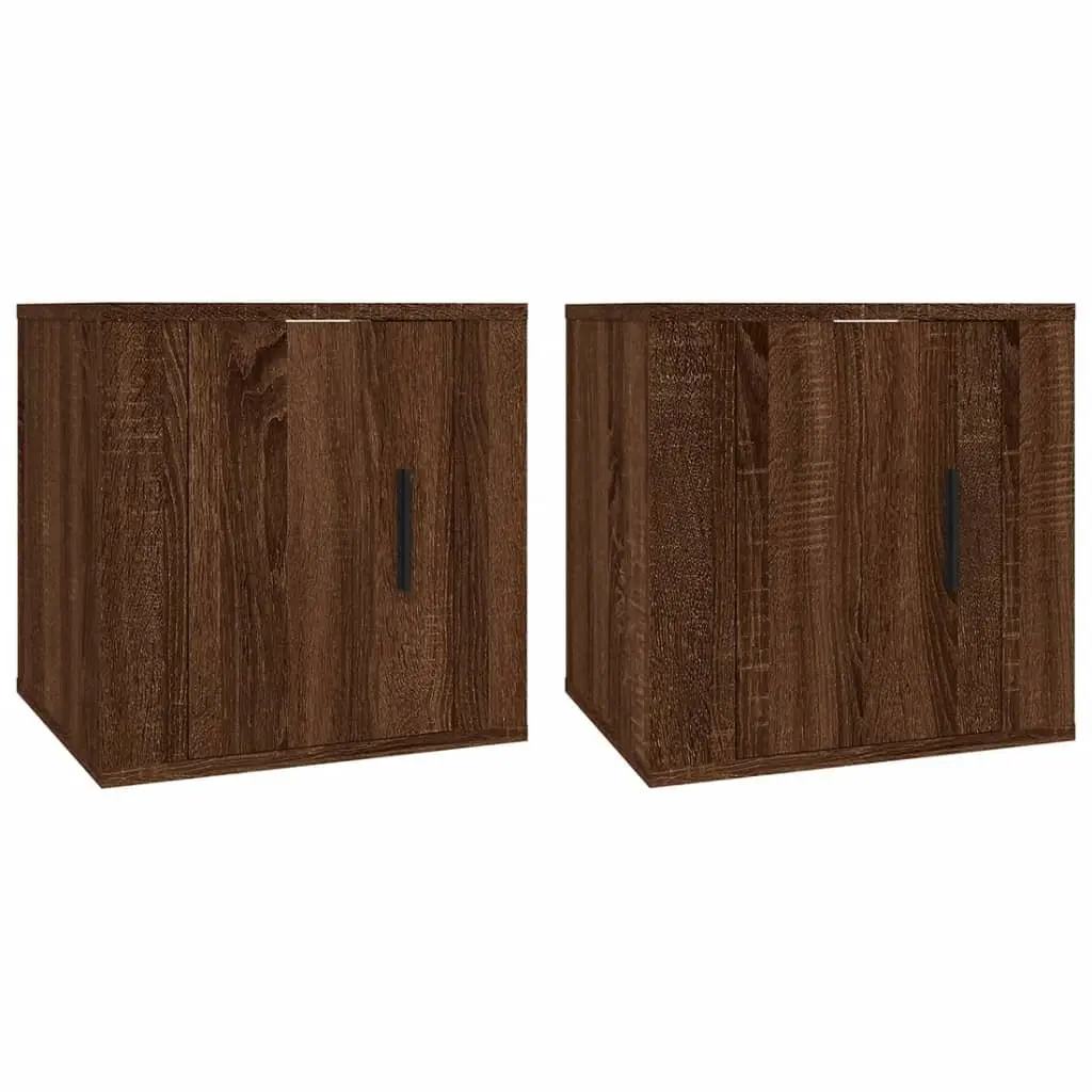 Brown Oak TV Cabinet Set