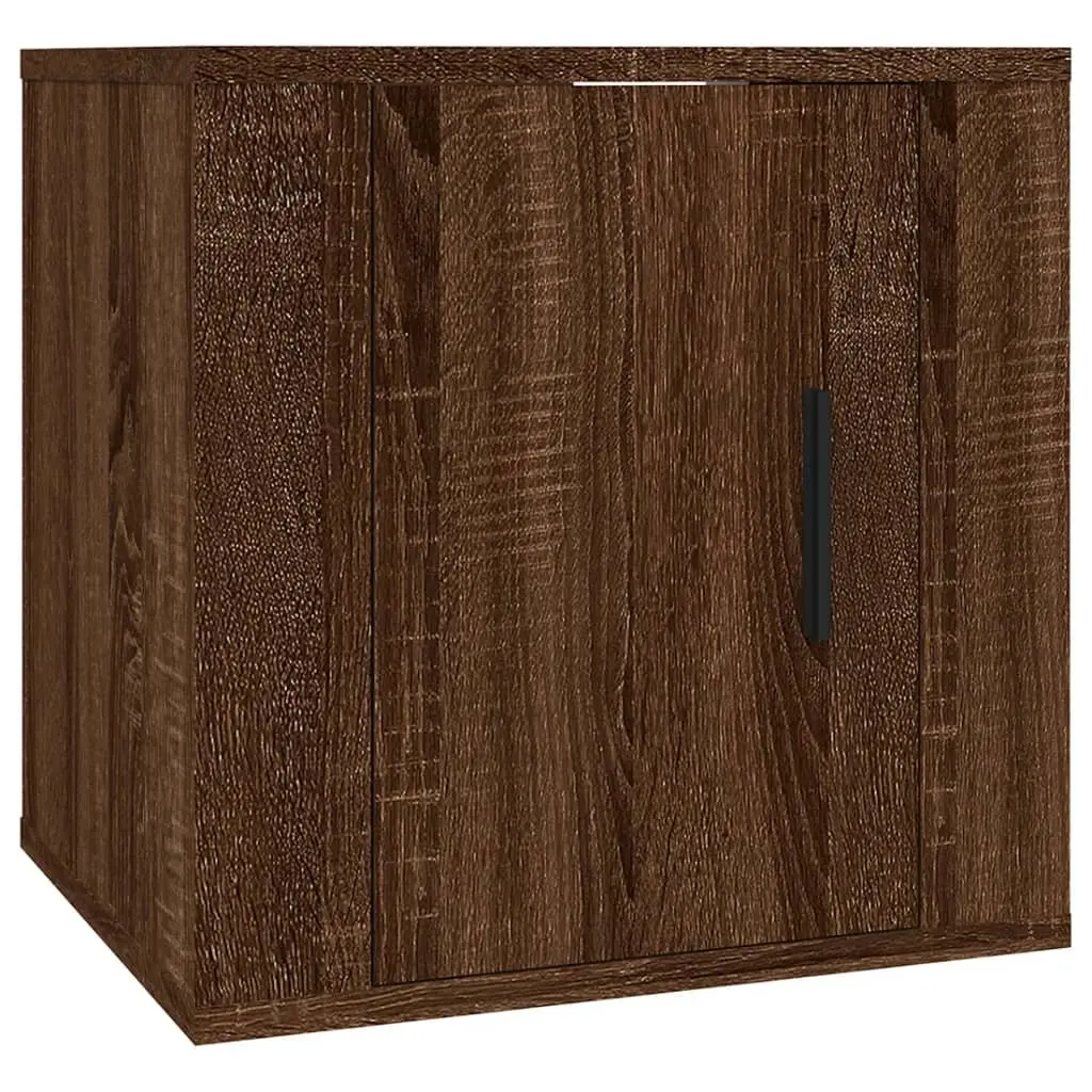 Brown Oak TV Cabinet Set
