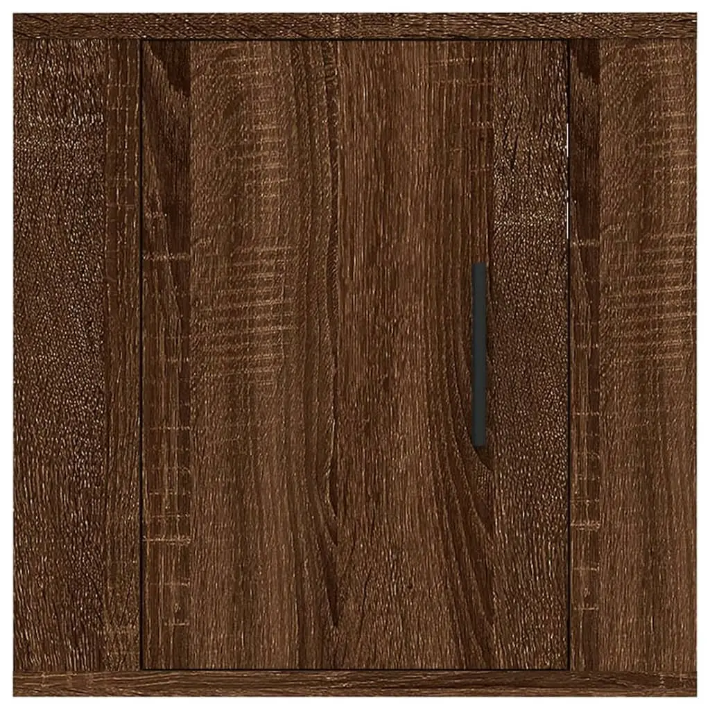 Brown Oak TV Cabinet Set