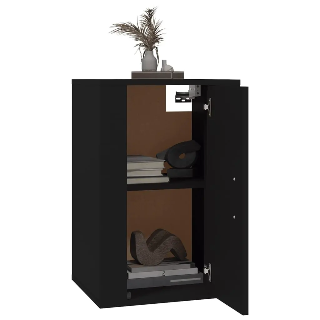 Wall Mounted TV Cabinet Black Storage Media Unit Display Shelf 40x34.5x60cm