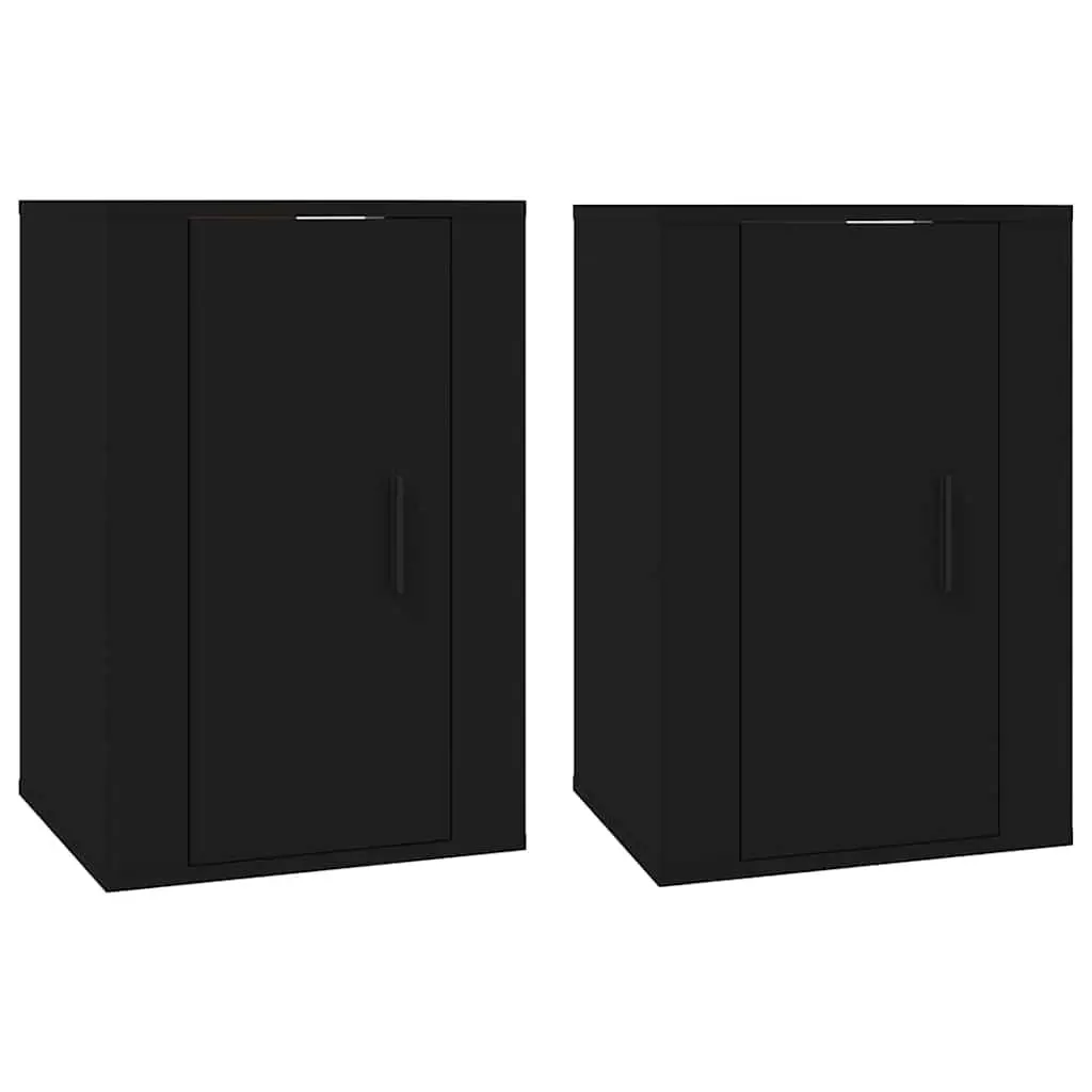 Black Wall Mounted TV Cabinet