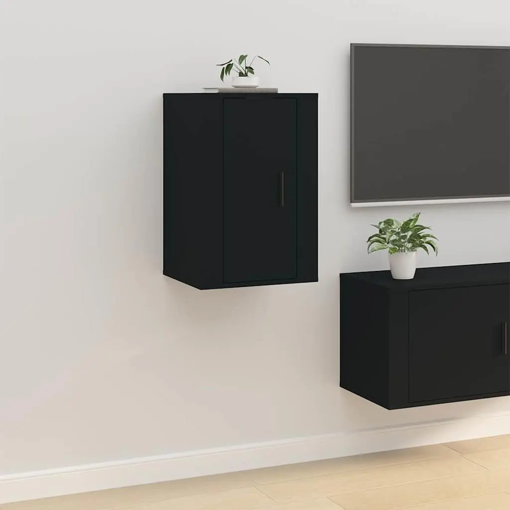 Black Wall Mounted TV Cabinet