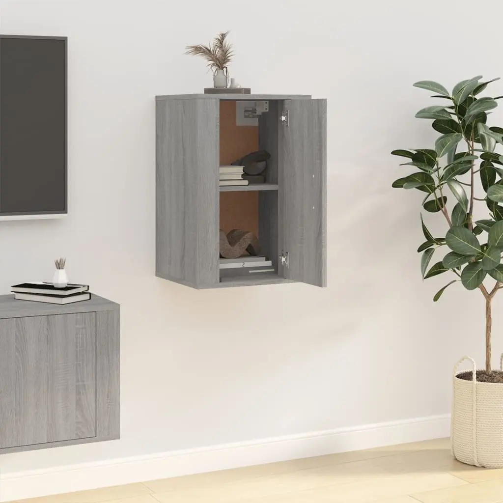 Wall Mounted TV Cabinet Storage Unit Grey Sonoma 40 x 34.5 x 60 cm