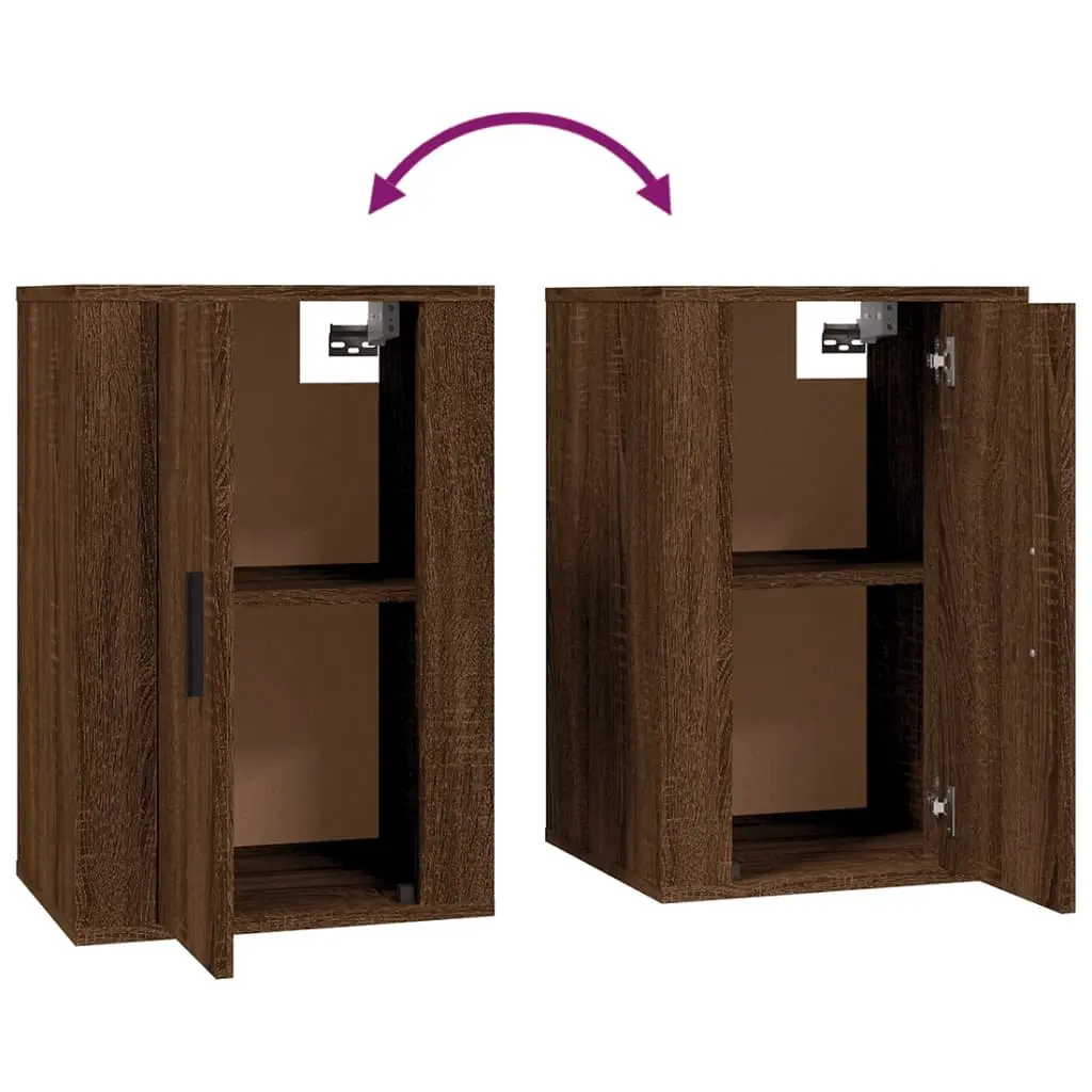 Wall Mounted TV Cabinet Brown Oak Storage Unit 40x34.5x60 cm Media Display