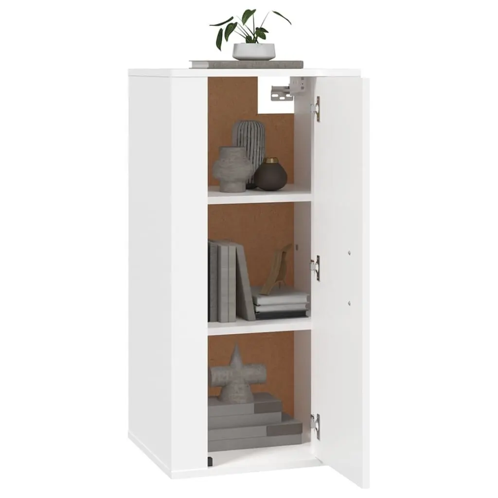 Wall Mounted TV Cabinet White Storage Unit Media Display Shelves 40x34.5x80cm