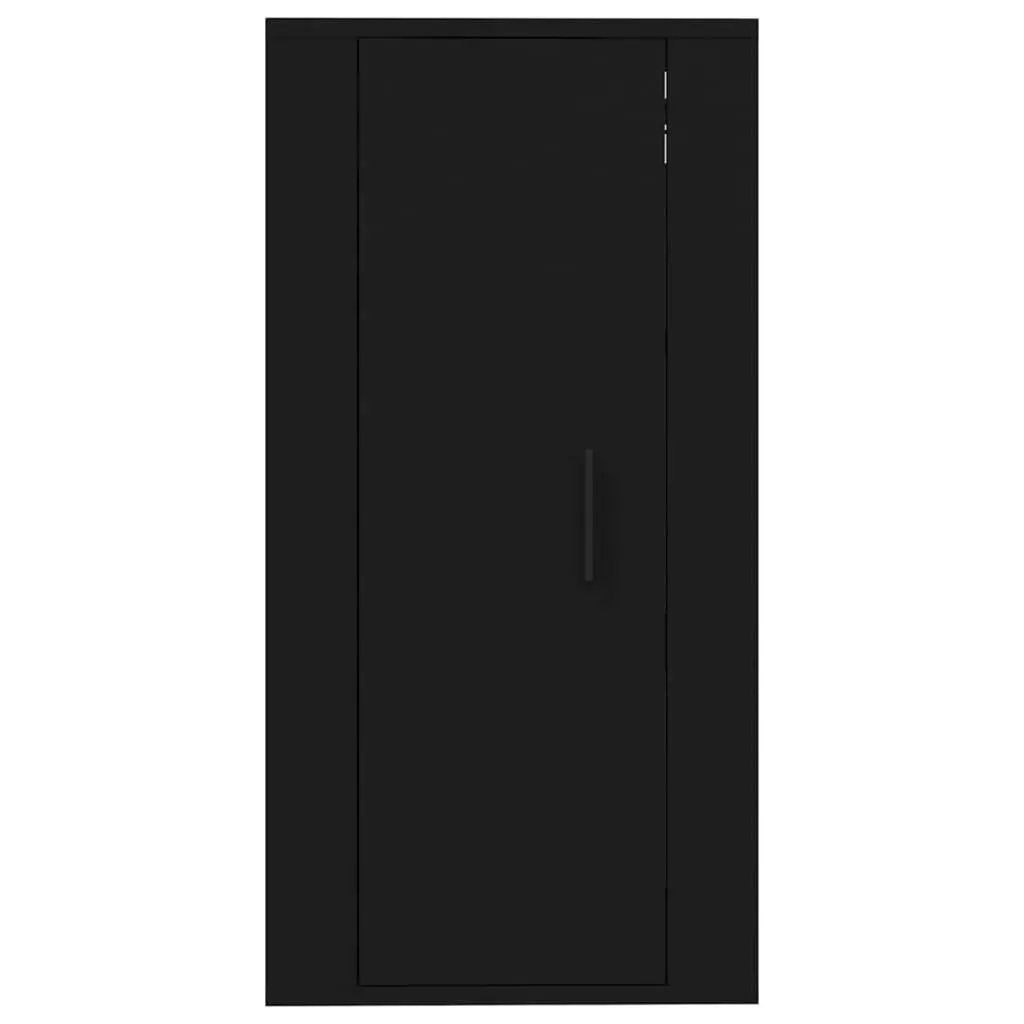 Black Wall Mounted Storage Unit for TV Media Display Cabinet 40x34.5x80cm