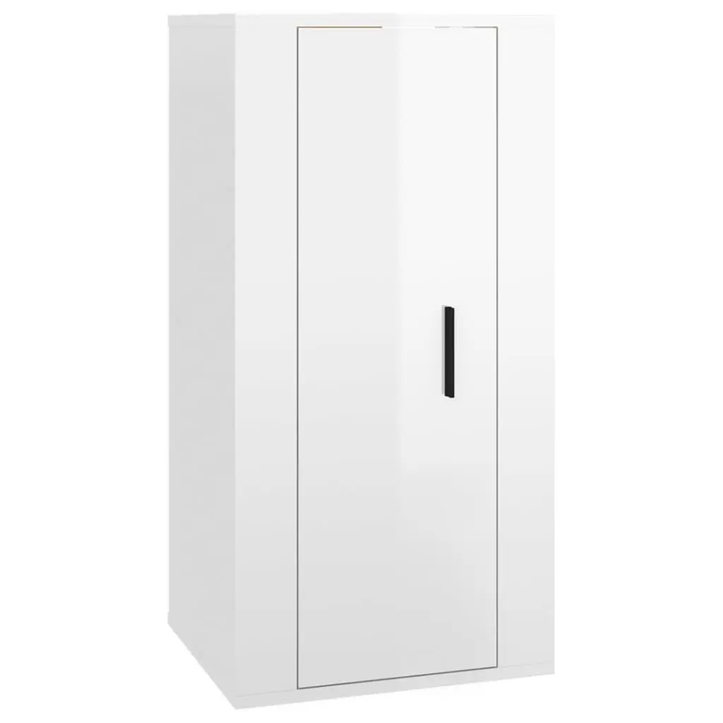 Wall Mounted TV Cabinet White High Gloss Media Storage Unit Floating Display
