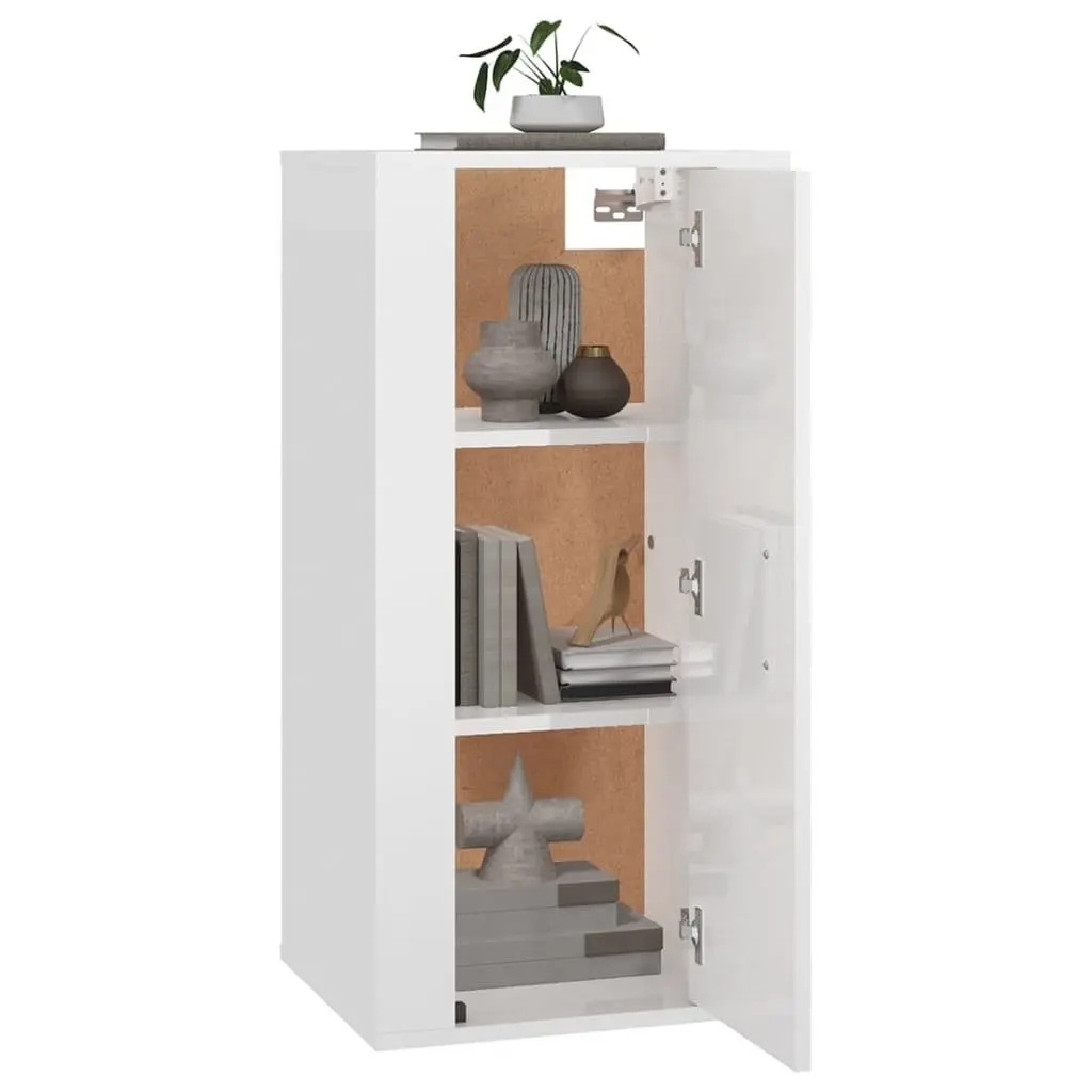 Wall Mounted TV Cabinet White High Gloss Media Storage Unit Floating Display