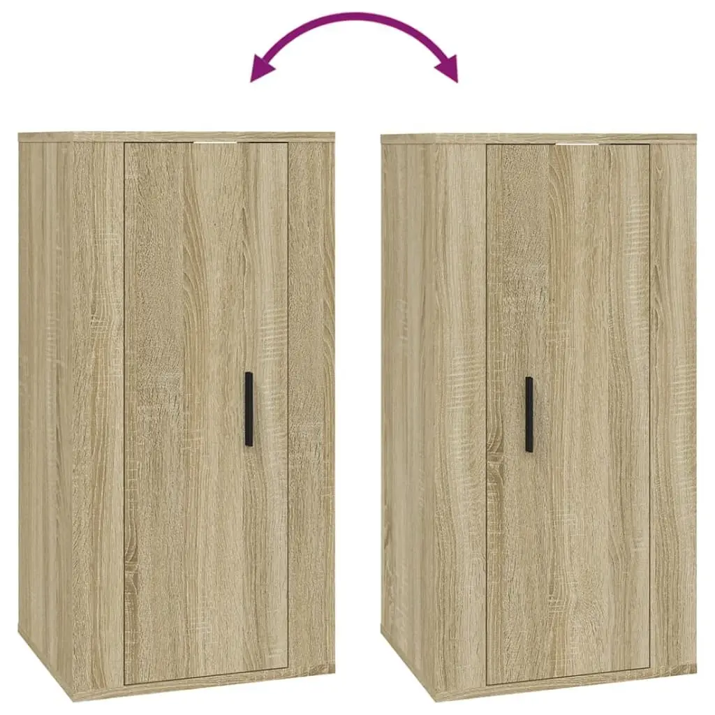 Wall Mounted TV Cabinet Brown Storage Unit 40 x 34.5 x 80 cm