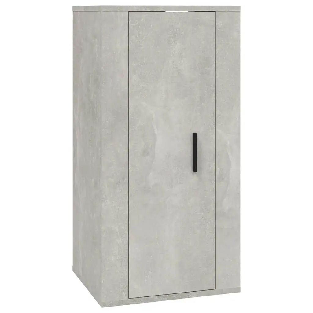 Grey Wall Mounted TV Cabinet with Three Compartments