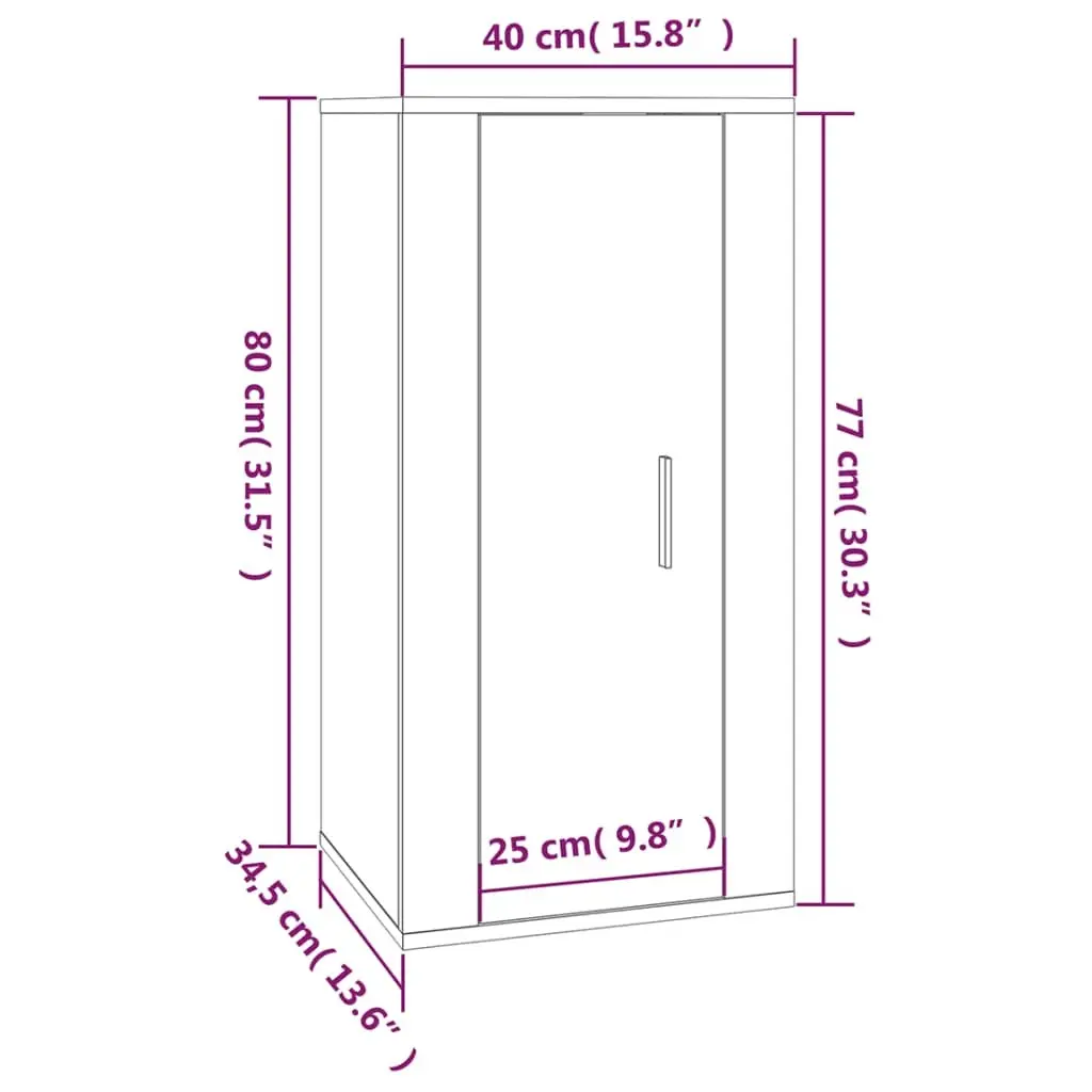 Grey Wall Mounted TV Cabinet with Three Compartments