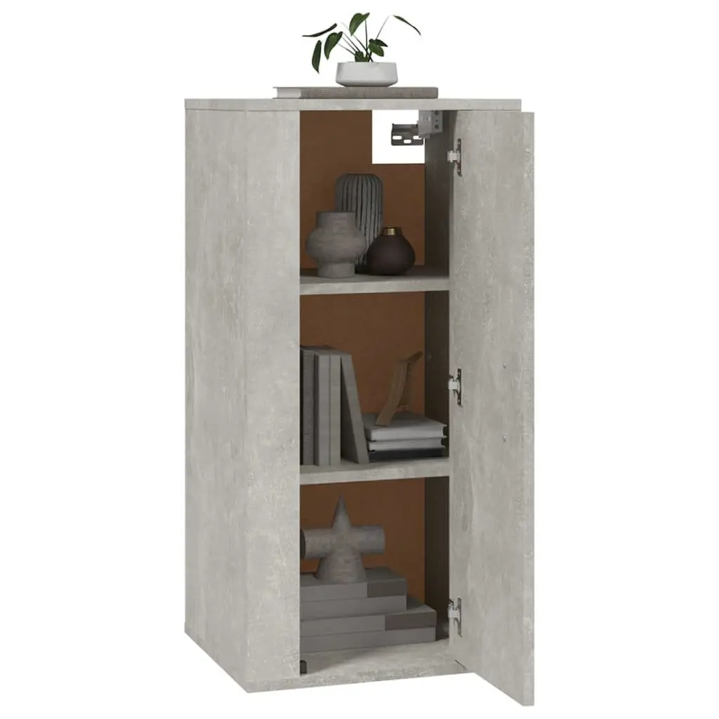 Grey Wall Mounted TV Cabinet with Three Compartments