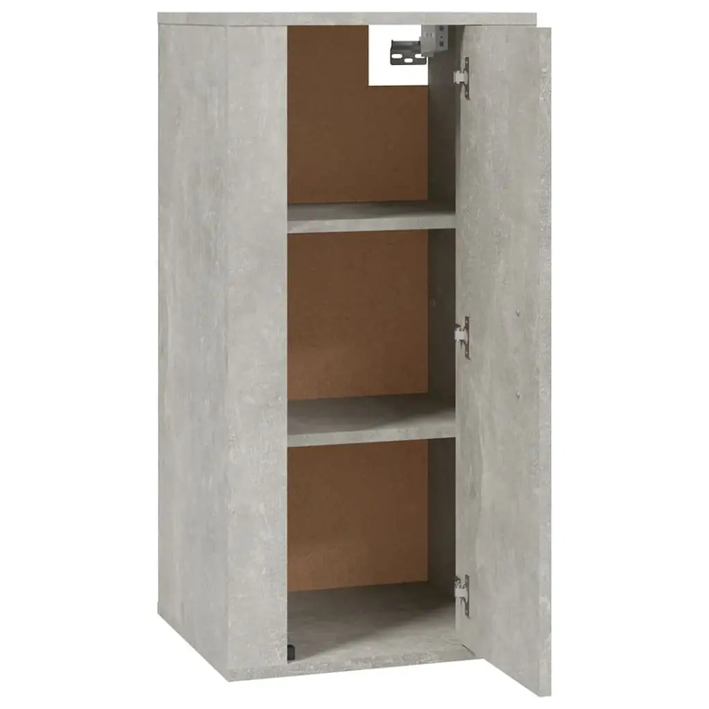 Grey Wall Mounted TV Cabinet with Three Compartments