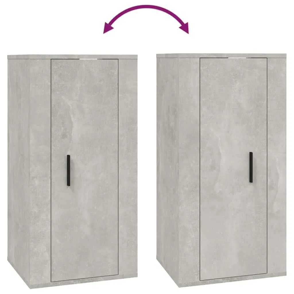 Grey Wall Mounted TV Cabinet with Three Compartments