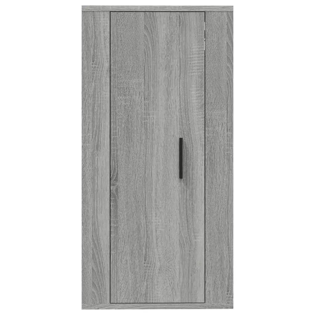 Wall Mounted TV Cabinet Grey Media Unit 3 Compartments Storage Organiser Décor