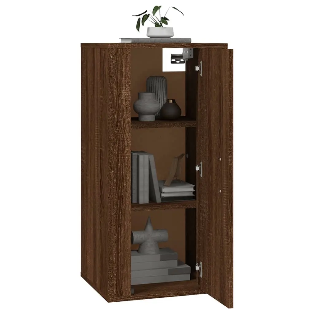 Wall Mounted TV Cabinet Media Storage Unit 40x34.5x80 cm Brown Oak