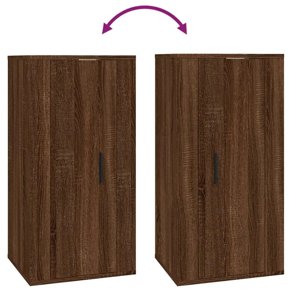 Wall Mounted TV Cabinet Media Storage Unit 40x34.5x80 cm Brown Oak