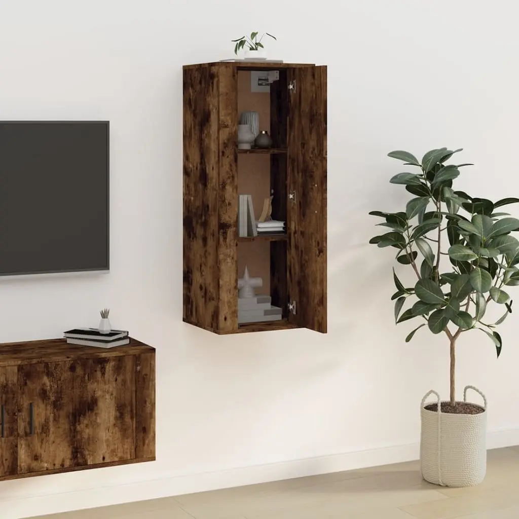 Wall Mounted TV Cabinet Media Unit Storage 40x34.5x100cm Brown Engineered Wood