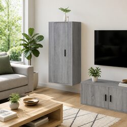 Grey Sonoma Wall Mounted TV Cabinet for Practical Storage