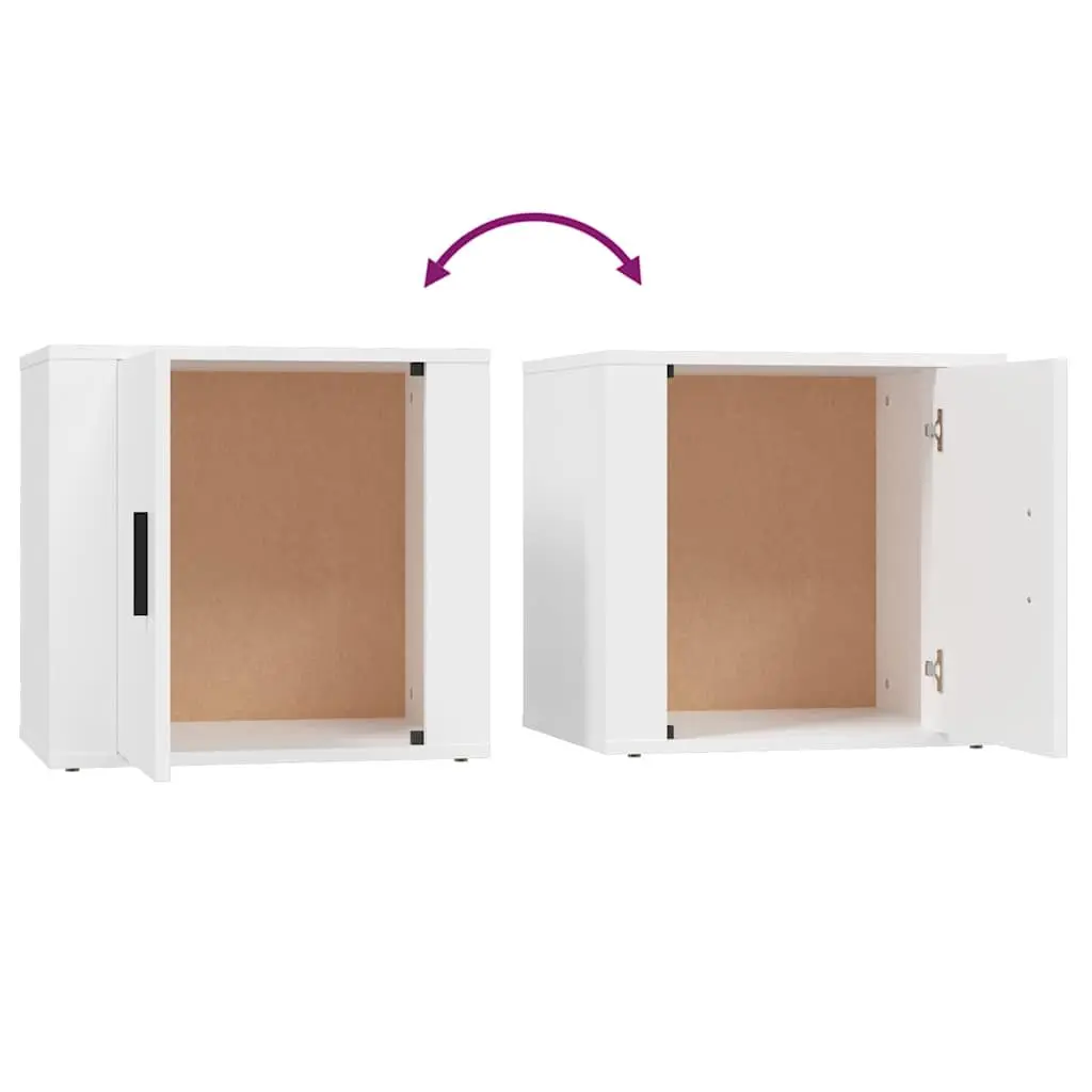 Bedside Cabinet White Storage Organiser Nightstand 50W x 39D x 47H cm