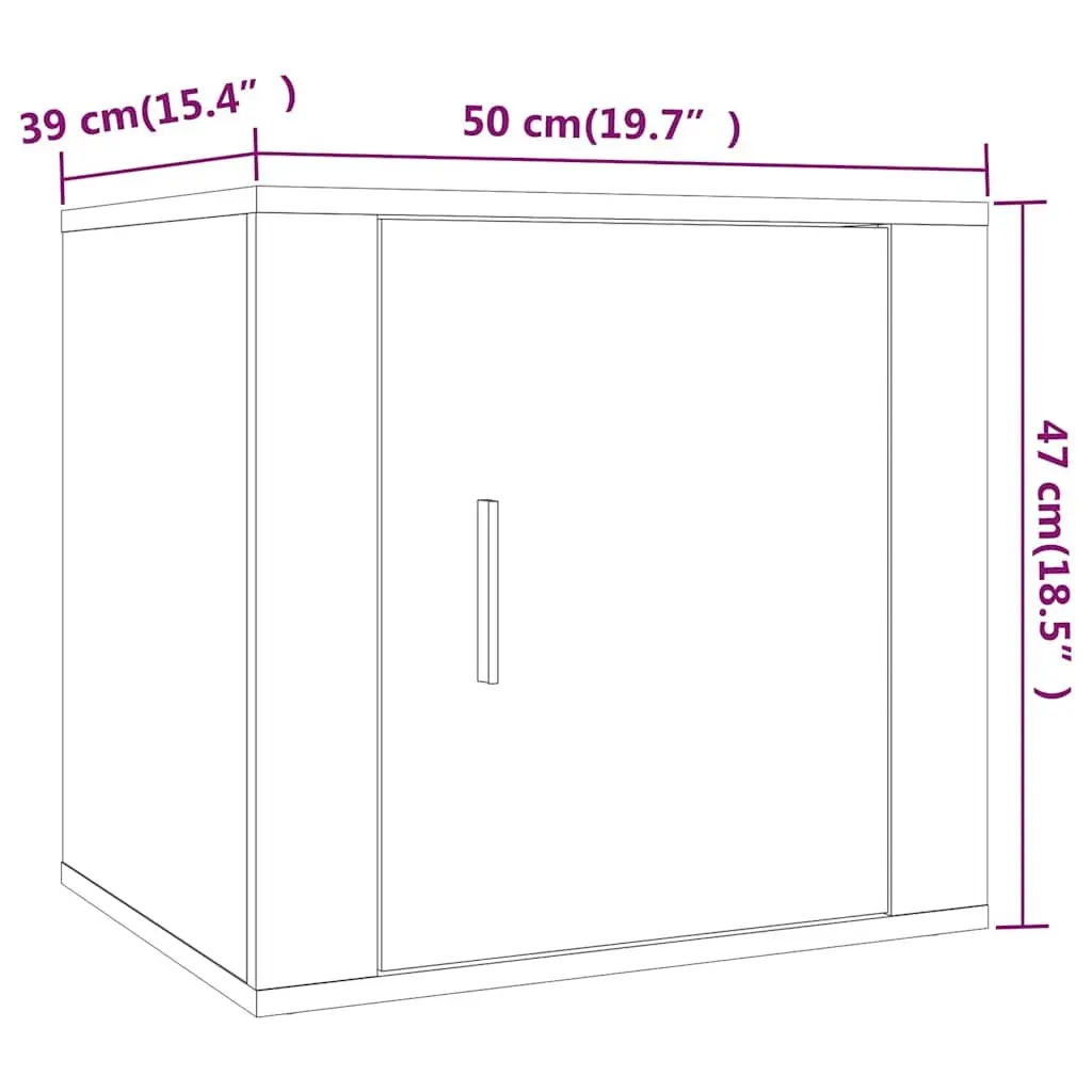 Bedside Cabinet White Storage Organiser Nightstand 50W x 39D x 47H cm