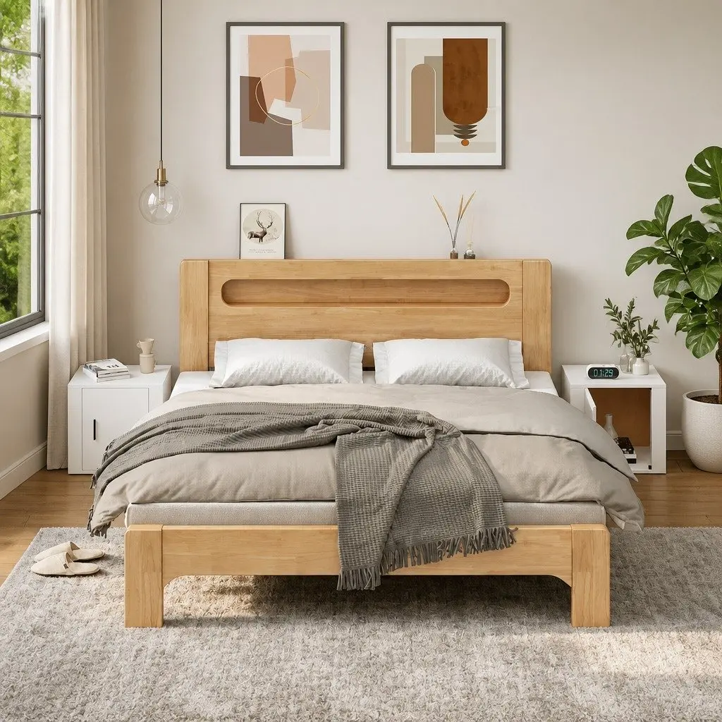 White Engineered Wood Bedside Tables 2 Piece Storage Cabinets 50x39x47cm