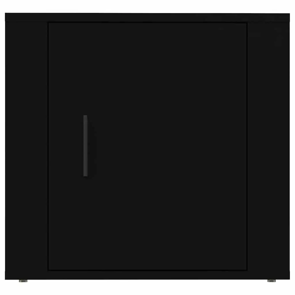 Bedside Cabinet Storage Organizer Black Bedroom Furniture Nightstand 50 x 39 x 47 cm
