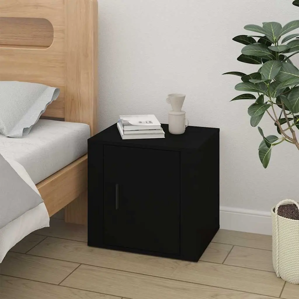 Bedside Cabinets Black Storage Nightstand 50 x 39 x 47 cm 2 pcs