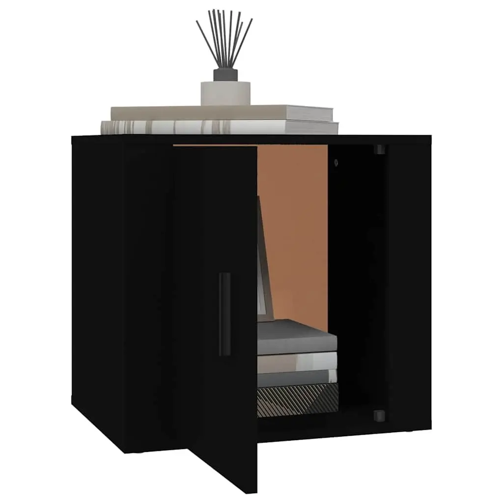 Bedside Cabinets Black Storage Nightstand 50 x 39 x 47 cm 2 pcs