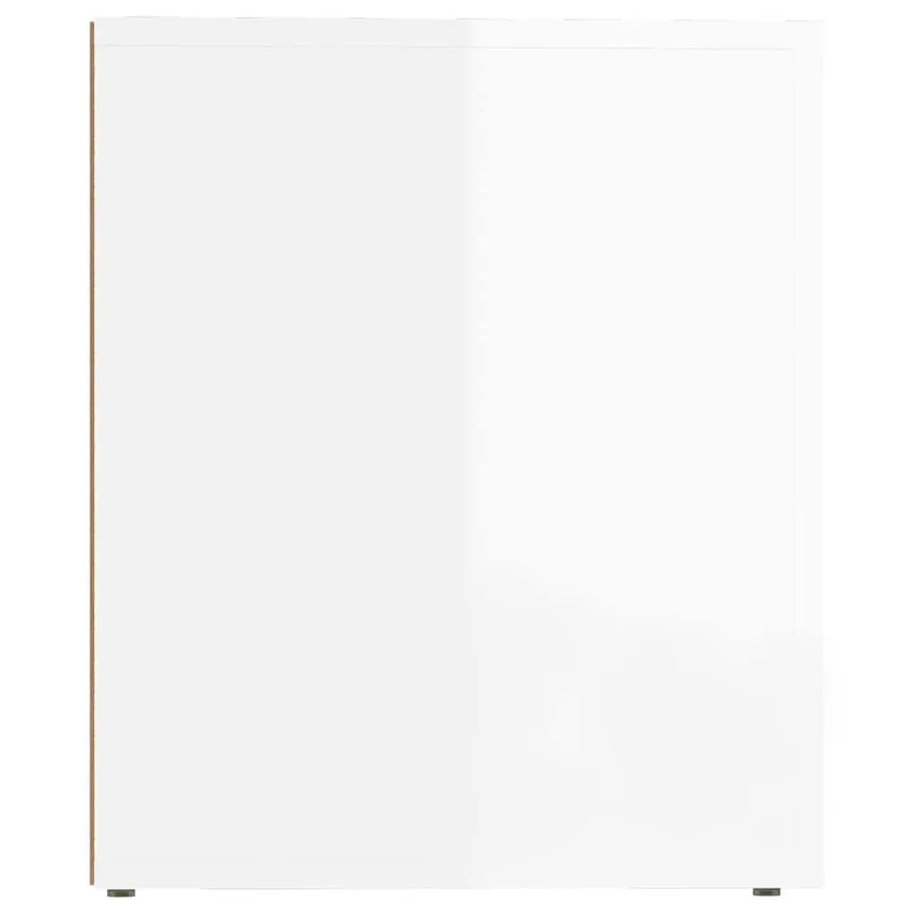 Bedside Table Storage Nightstand 50 x 39 x 47 cm High Gloss White