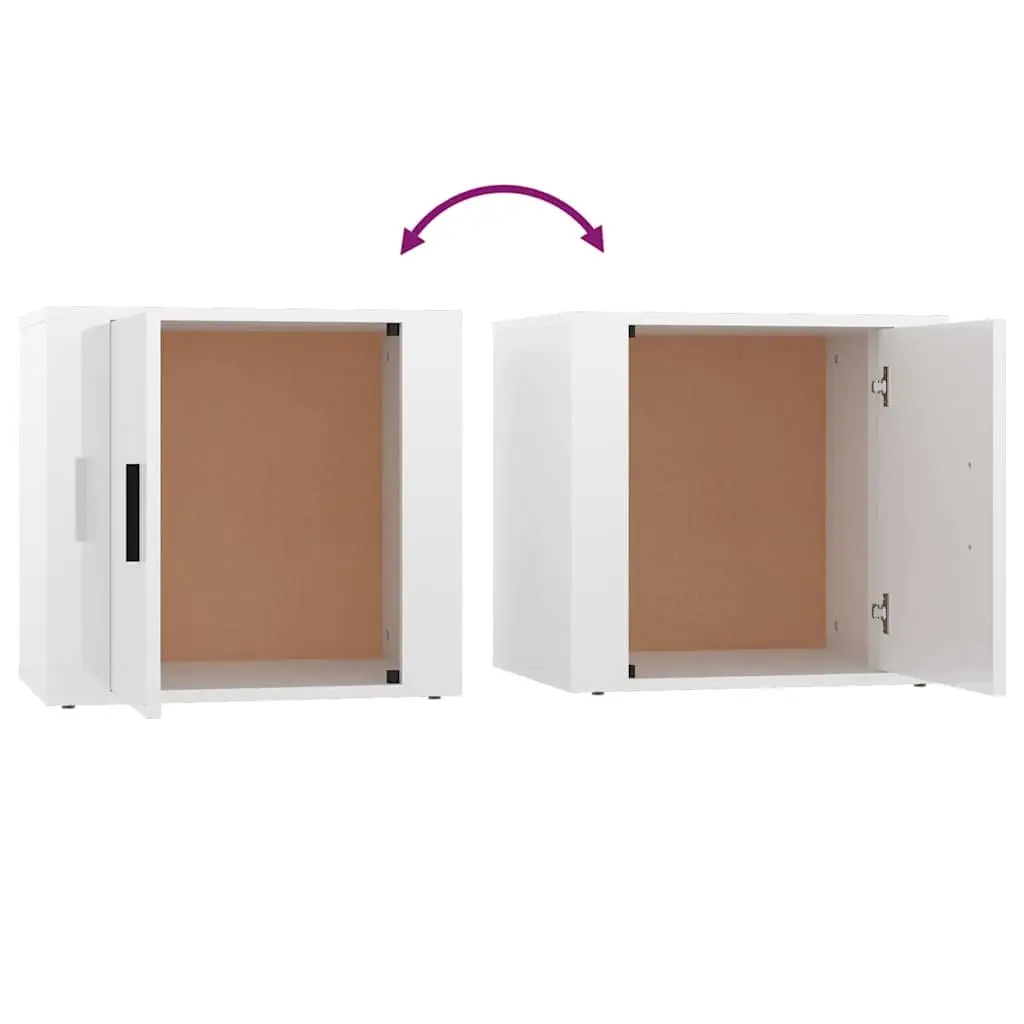 Bedside Table Storage Nightstand 50 x 39 x 47 cm High Gloss White
